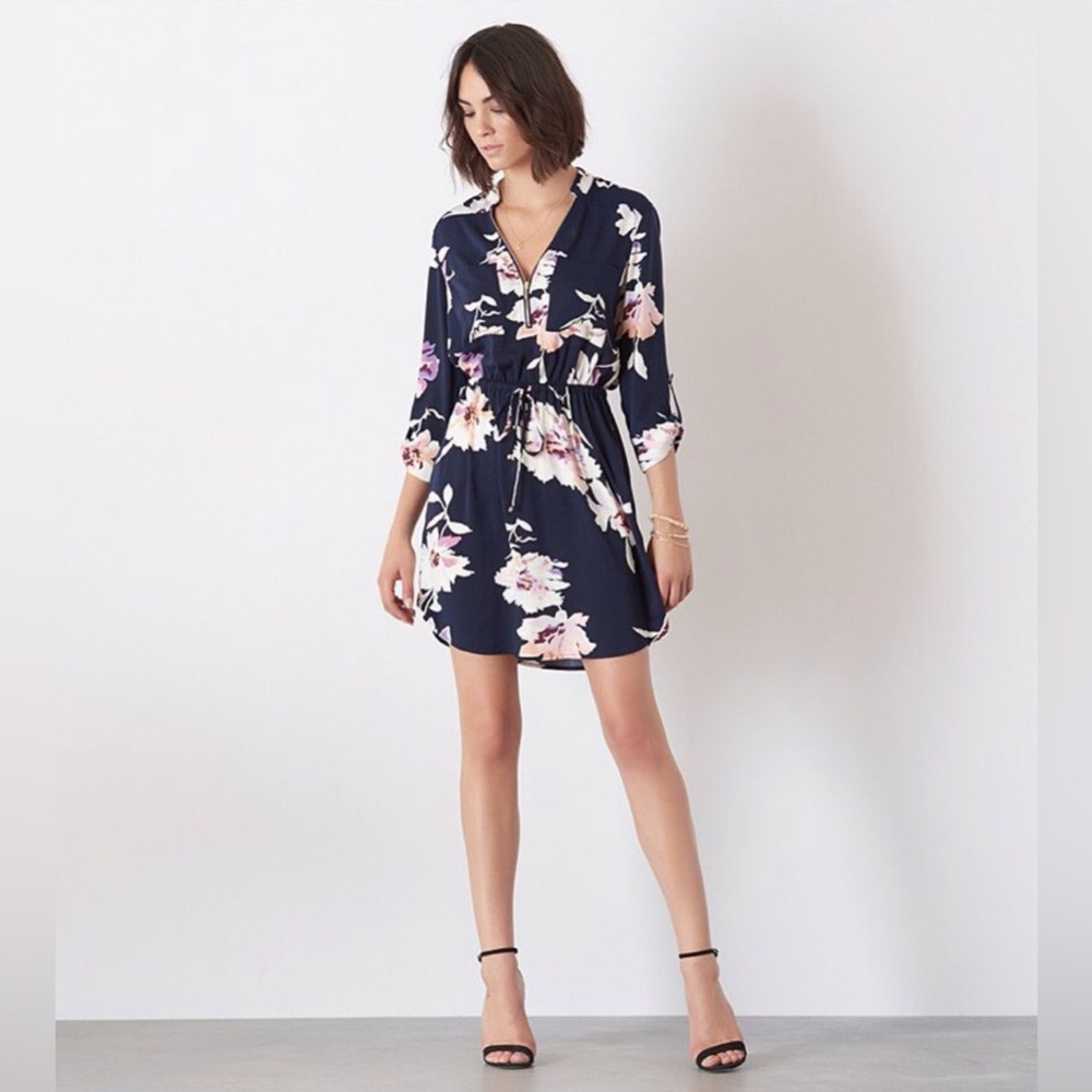 Dynamite | Navy blue floral dress